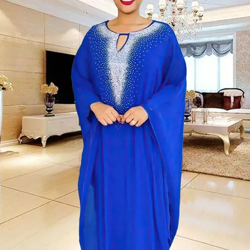 African Wedding Party Dresses for Women Autumn Fashion African 3/4 Sleeve Plus Size Long Maxi Gowns Dashiki African Clothing