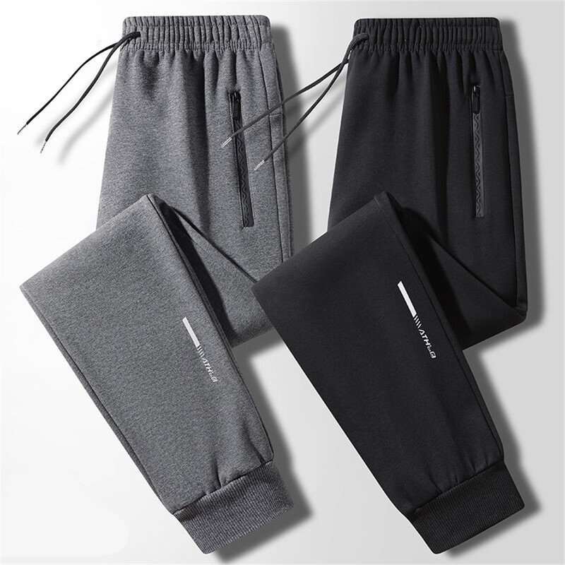 Winter Fashion Warm Sports Pants Men's Casual Comfortable Thickened Warm High-Quality Sweatpants Drawstring Straight Trousers