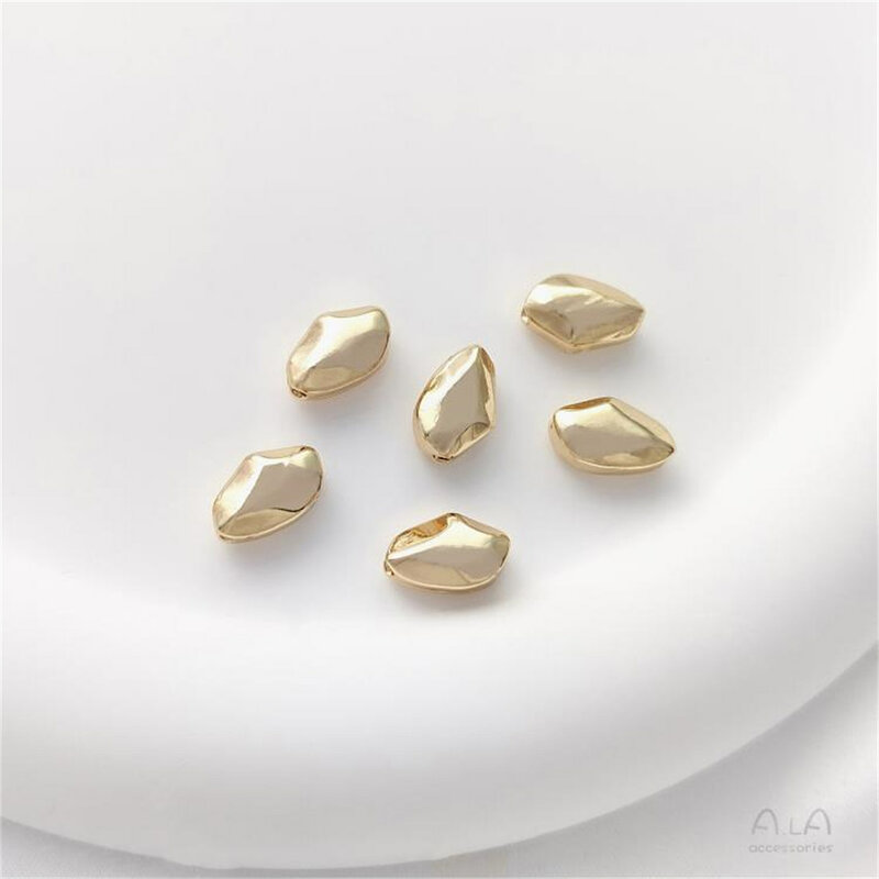 Perline di pietra sfaccettate riempite d'oro 14K, perline di piselli, distanziatori a stella a sei punte, accessori per orecchie con perline fatti a mano fai da te C360