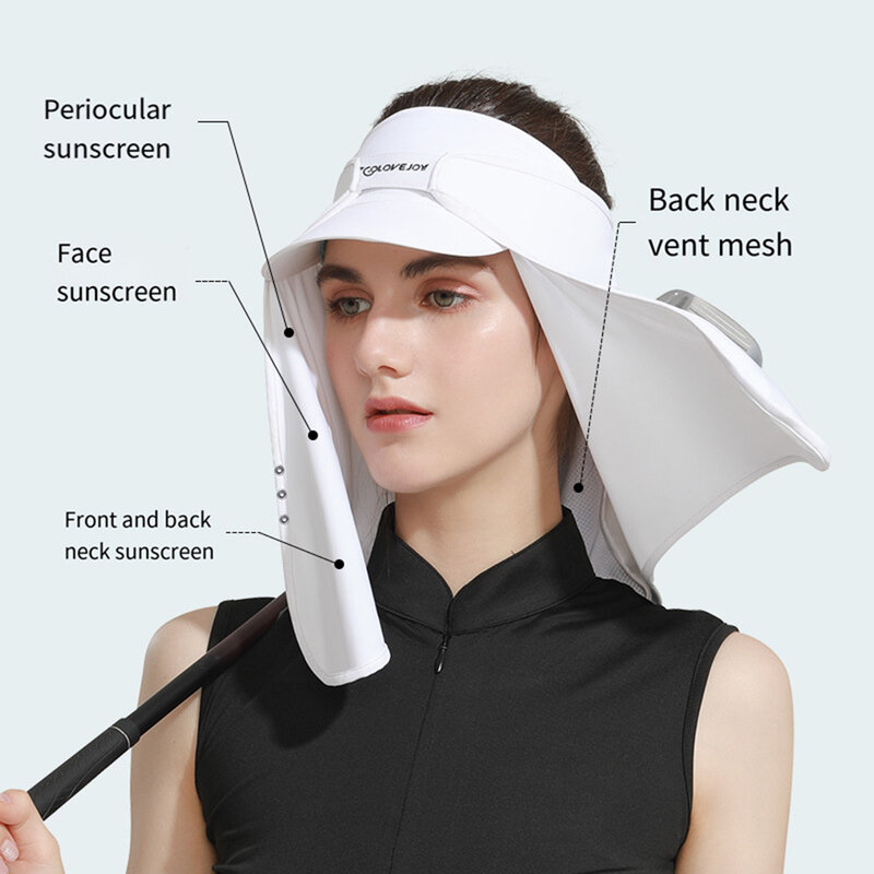 Topi penahan matahari bersepeda, topi masker wajah perlindungan leher penuh untuk wanita, topi masker syal pelindung UV musim panas