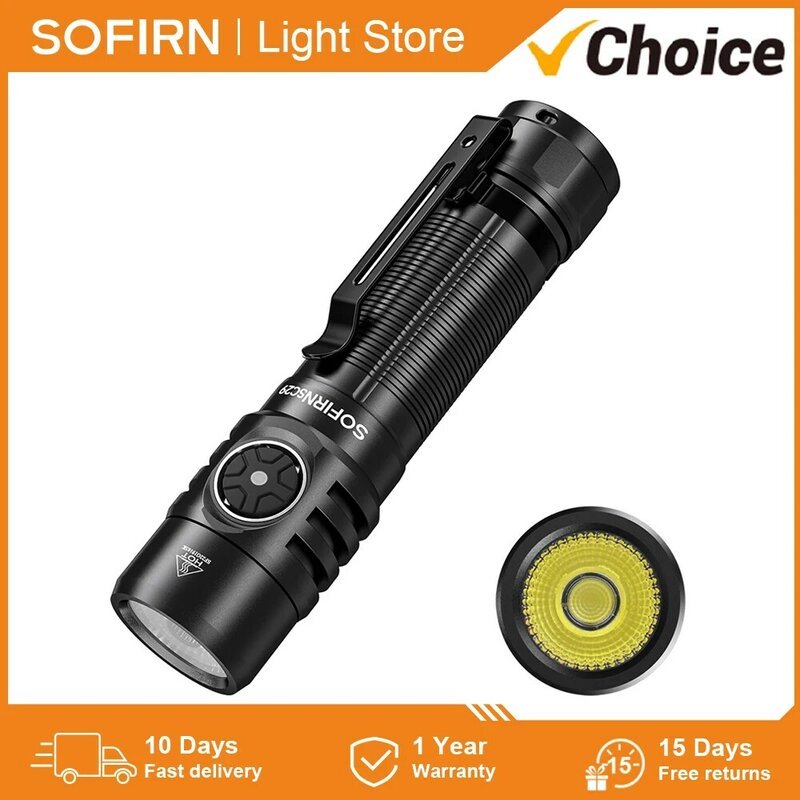 Sofirn-lanterna LED recarregável portátil, tocha poderosa, luz de flash EDC, IPX8 para Camping, SC29, XHP50B, 3000LM, tipo-C, 21700