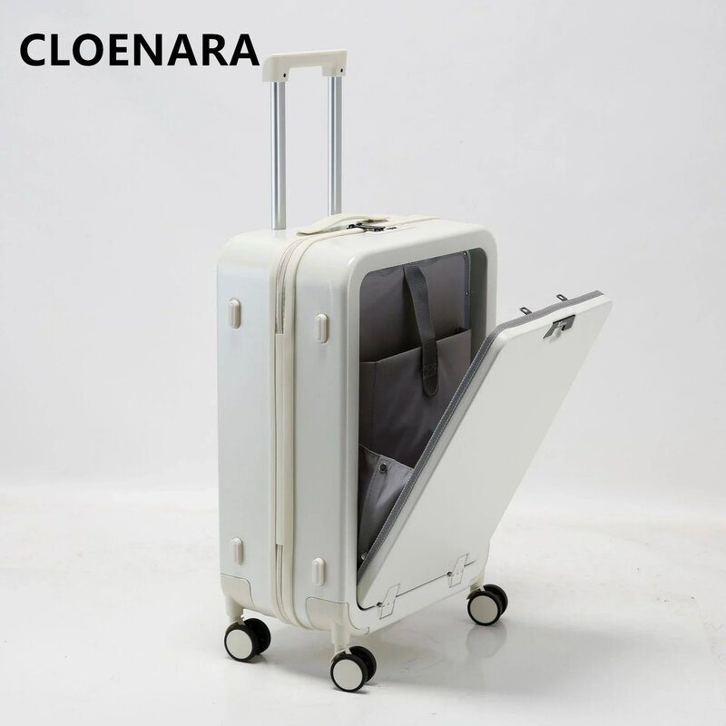 COLENARA-equipaje de mano con apertura trasera para ordenador portátil, Maleta de viaje para mujer, 20 ", 26, 22", 24"