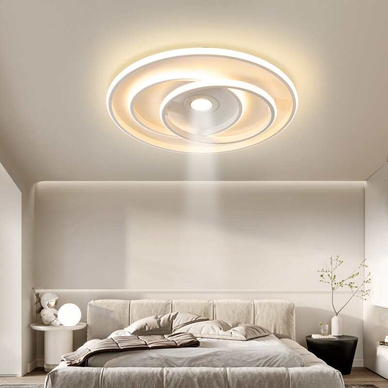 Branco quadrado estilo moderno luzes de teto, lâmpadas de iluminação LED, estudo sala Lustres para quarto, Luminaria decoração
