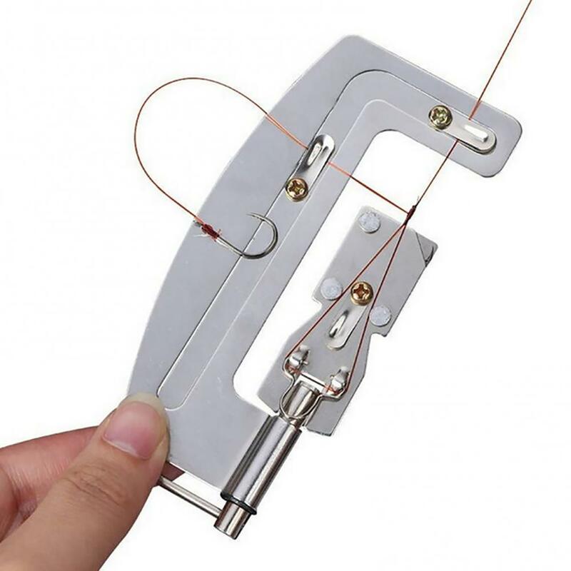 2PCS Fishing Quick Knot Tying Tool Semi Automatic Fishing Hooks Line Tier Machine Portable Stainless Steel Fish Hook Line