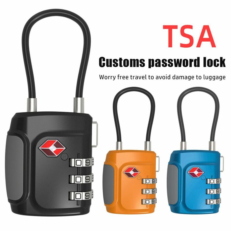Kunci Tsa untuk Bagasi Kunci Bea Cukai Kombinasi 3 Digit Panggilan Kunci Anti-pencurian dengan Aman Kunci Kode Kunci Bagasi Aksesori Bagasi