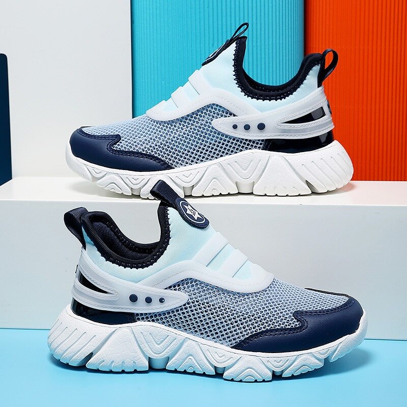Children's Sports Shoes 2024 Summer New Boys' One Step Shoes, Big Kids Single Mesh Breathable