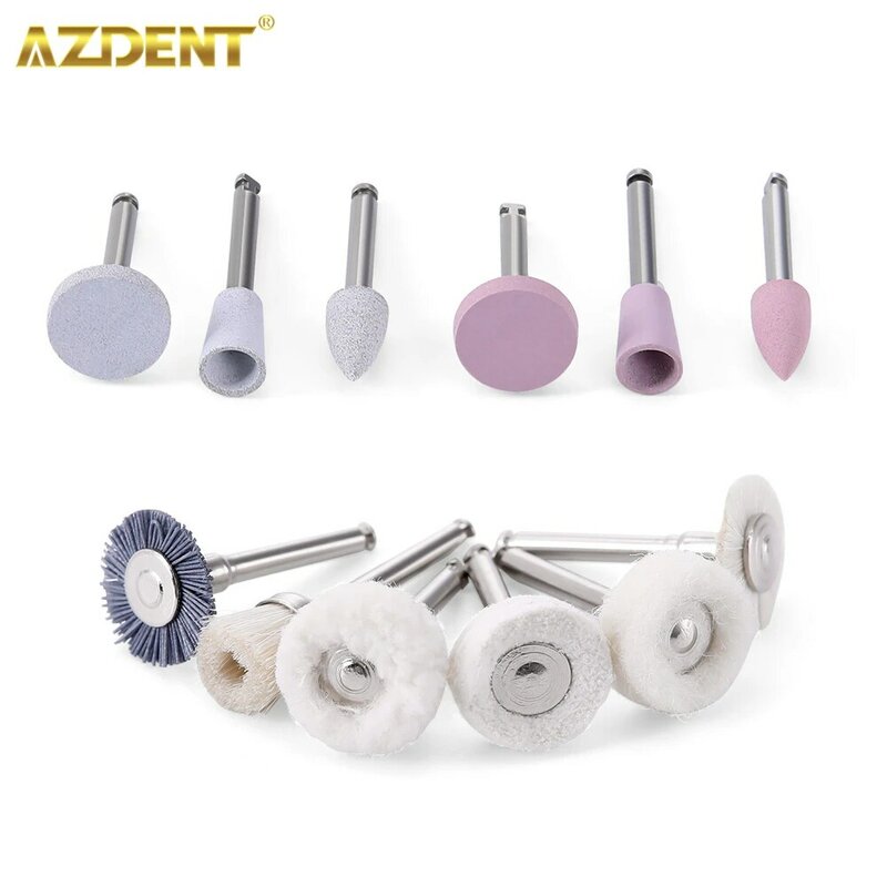 AZDENT 치과용 복합 폴리싱 키트, RA 2.35mm 폴리셔, 저속 한피스 도자기, 천연 치아