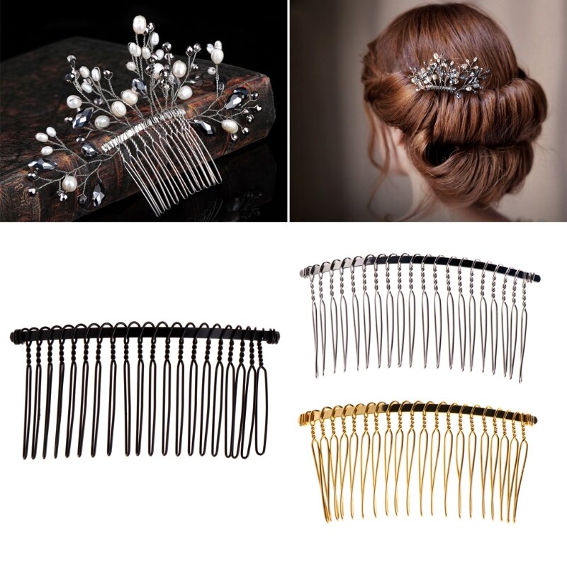 Portable Wedding Veil Side Comb Wire Twist Hair Clips 20 Teeth Bridal Hair Accessories DIY Hairstyle Tool Comb Drop Shipping