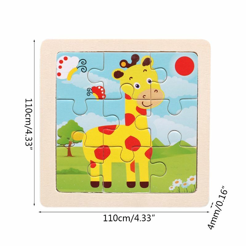 9PCS Einfache Puzzle Holz Puzzle Montessori Spielzeug für Kindergarten Kind Geburtstag Geschenk. Dropship