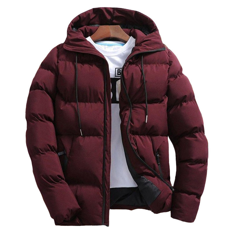 Parkas jaqueta masculina outono inverno casual sólido com capuz casacos parka conforto quente manga longa com zíper casacos streetwear masculino
