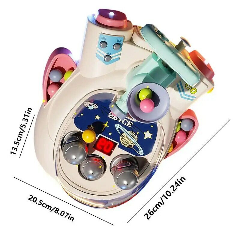 Pinball Toy Machine para Crianças 3 e Família, Nave espacial Shaped Board, Fun Toy, Aprender Emoções, Jogar Ação, Jogo de Reflexo