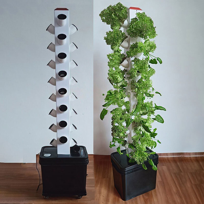 Hidroponia que cresce o sistema dentro de casa inteligente sistema de hidroponia com luz vertical torre hidropônica equipamentos de jardinagem plantadores