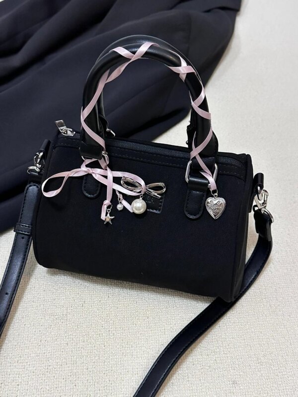 Sweet Bow Brief Underarm Boston Shoulderbag Underarm Bag Y2k Aesthetic Handbags All Match Bags