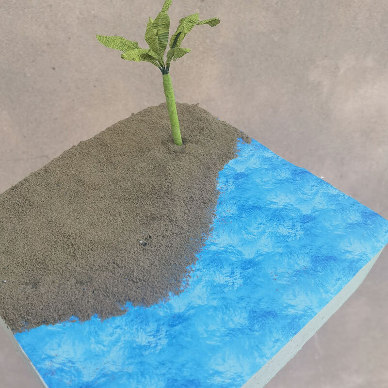 Simulação Rio Adesivo Modelo, Água do Mar do Lago, Mesa de areia DIY, Material auto-adesivo, Escala 1:64