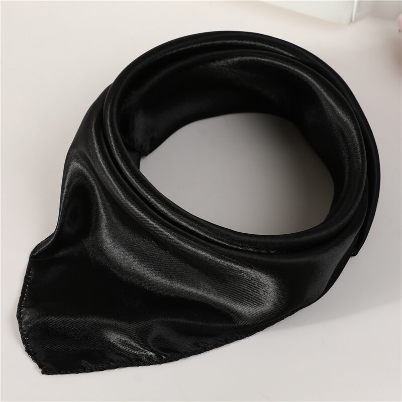 Novo lenço quadrado de seda senhora cabelo pescoço cachecóis bandana sólida moda feminina xale e envoltórios headkerchief design simples foulard