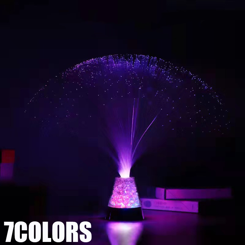 Multicolorido led luz da lâmpada de fibra óptica decoração interior peça central do casamento do feriado lâmpada led night light lâmpada