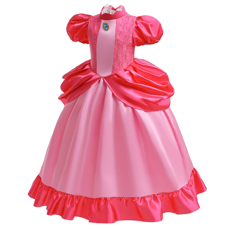 Dziewczęca księżniczka sukienka brzoskwiniowa przebranie na karnawał dzieci Halloween Boże Narodzenie nowy rok przebranie dzieci różowe urodziny LED Vestidos Party