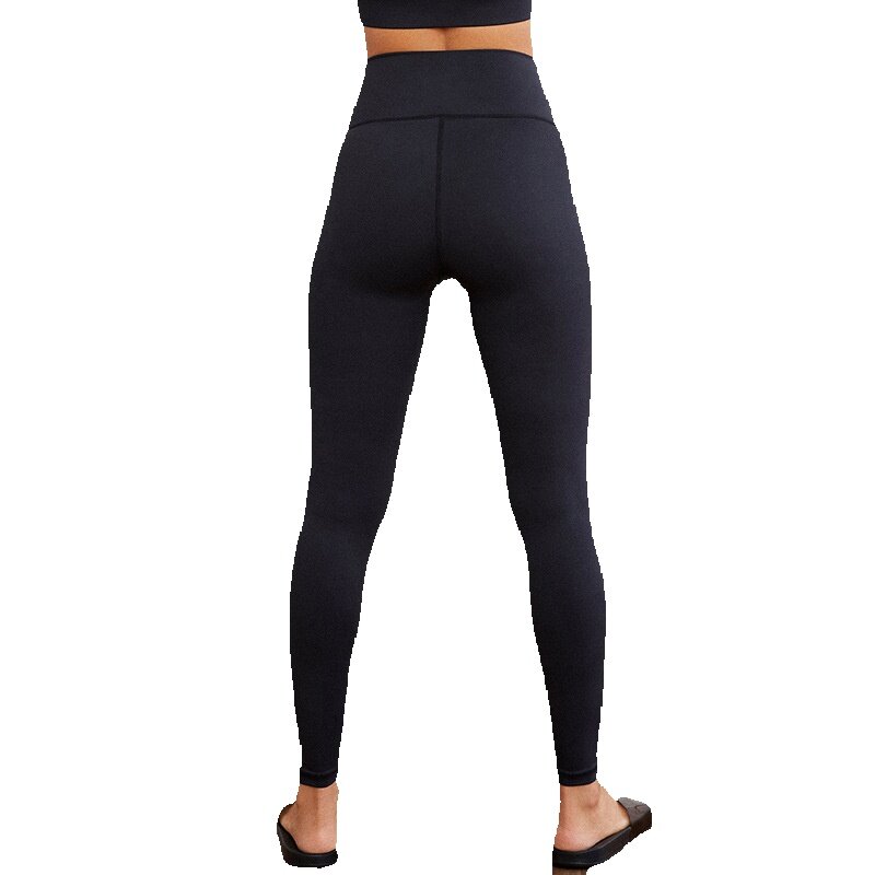 Pantalones informales de cintura alta para mujer, pantalón sencillo y ajustado para trotar y Yoga, Color liso, novedad de otoño