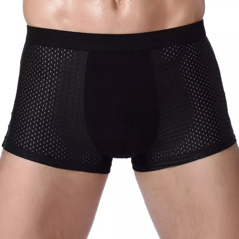 Celana dalam bambu pria, celana dalam boxershort bernapas untuk pria lubang Hombre ukuran besar seksi