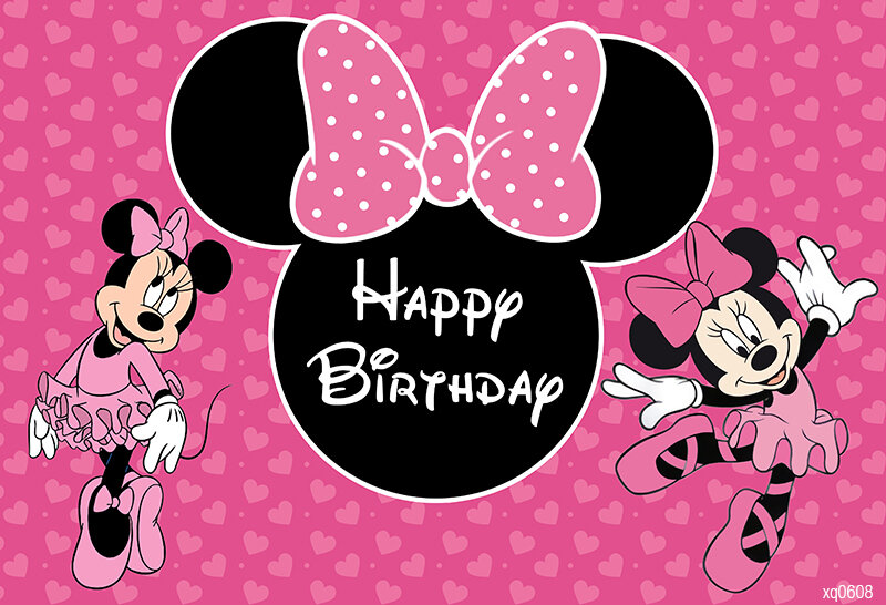Disney-telón de fondo de Minnie Mouse para fotografía de bebé y niña, Fondo de estudio de princesa pequeña, de dibujos animados, Photozone