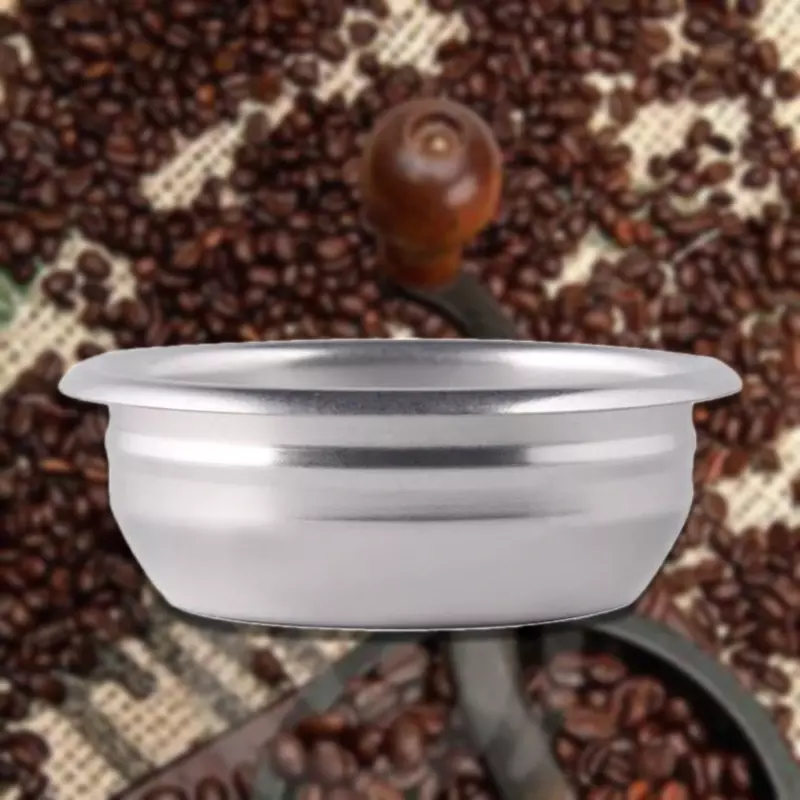 Filtro de café Espresso semiautomático de acero inoxidable, tazón de cerveza en polvo, filtro sin fondo, 2 tazas