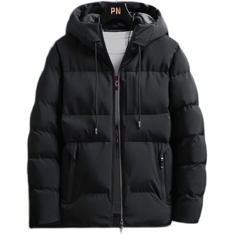 Abrigo corto de algodón con capucha para hombre, abrigo informal, versión coreana, cálido, a prueba de viento, para exteriores, M-4XL