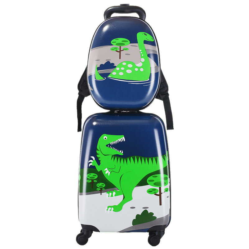 Ensemble de bagages de dessin animé pour enfants, mini valise de voyage, sac à dos à roulettes pour enfants, adapté aux garçons et aux filles, 18 po
