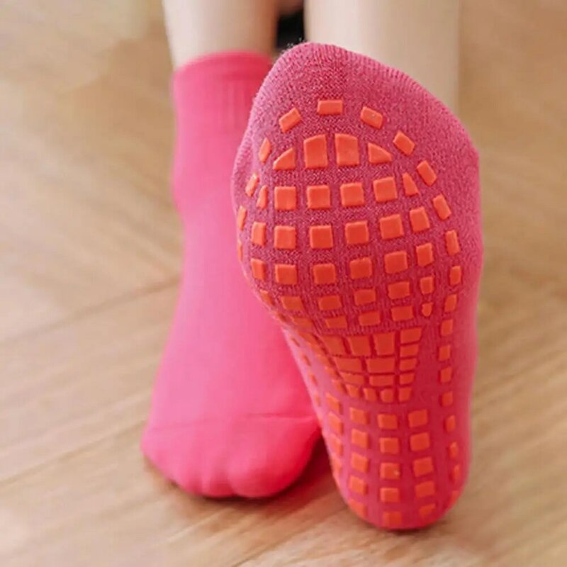 Meias de algodão de pelúcia manter quente casual feminino meias de inverno meias de yoga meias de trampolim engrossar respirável cor sólida