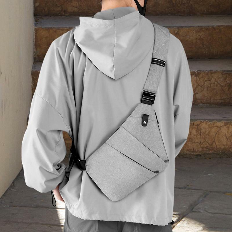 Tas ransel pria, tas dada tas bahu selempang dada portabel tahan air kapasitas besar untuk berkemah