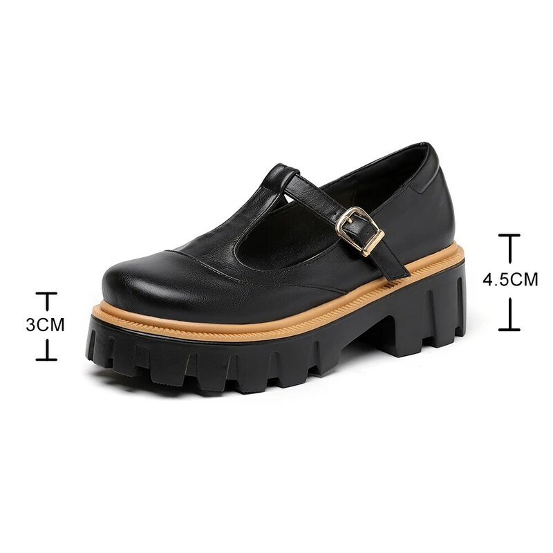 Vintage Oxfords รองเท้ารองเท้าผู้หญิงรองเท้าสบายๆแฟชั่นรองเท้า Loafers นักเรียนรองเท้า Creepers รองเท้าสำหรับสาวขนาดใหญ่ขนาด42