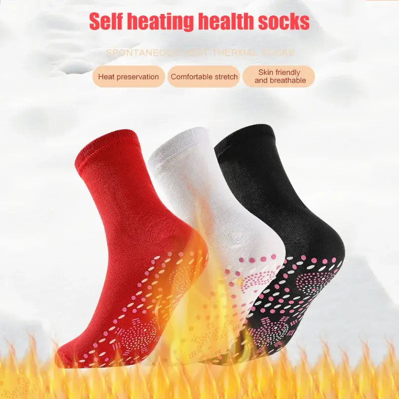 Chaussettes de soins de santé auto-chauffantes pour hommes et femmes, courtes, confortables, chaudes, thérapie magnétique, massage auto-métropolitain, sports de ski, hiver