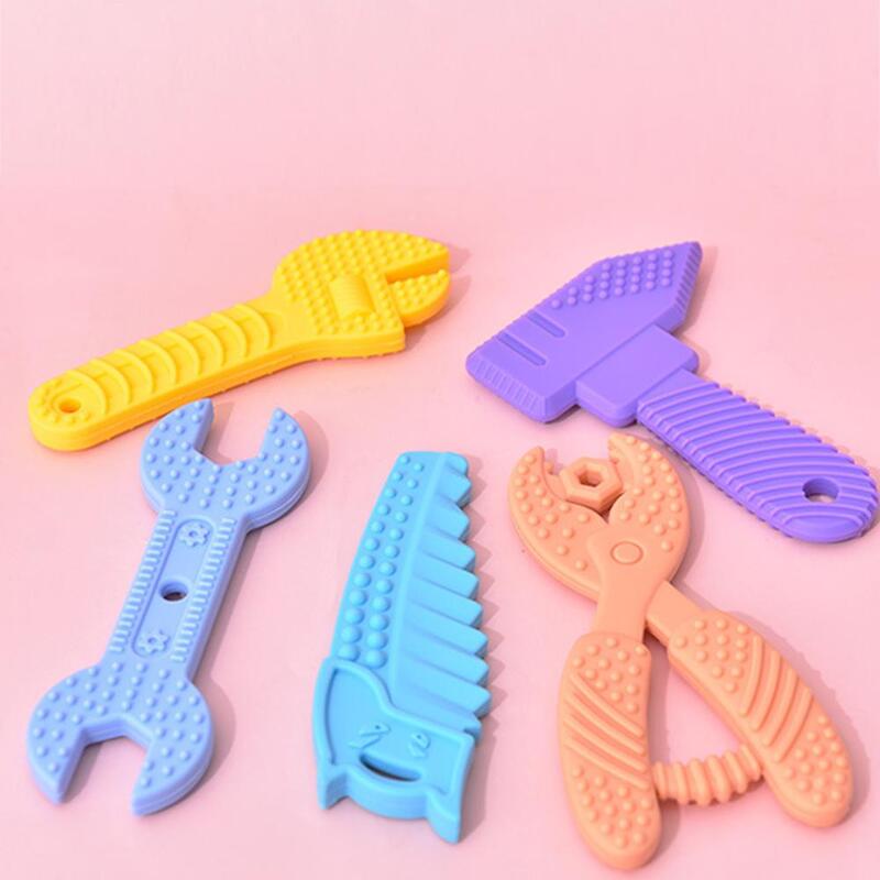Jouets de dentition en Silicone pour bébé, clé à molette, anneaux de dentition, bâton molaire de dessin animé, jouet mignon, 4 pièces/5 pièces