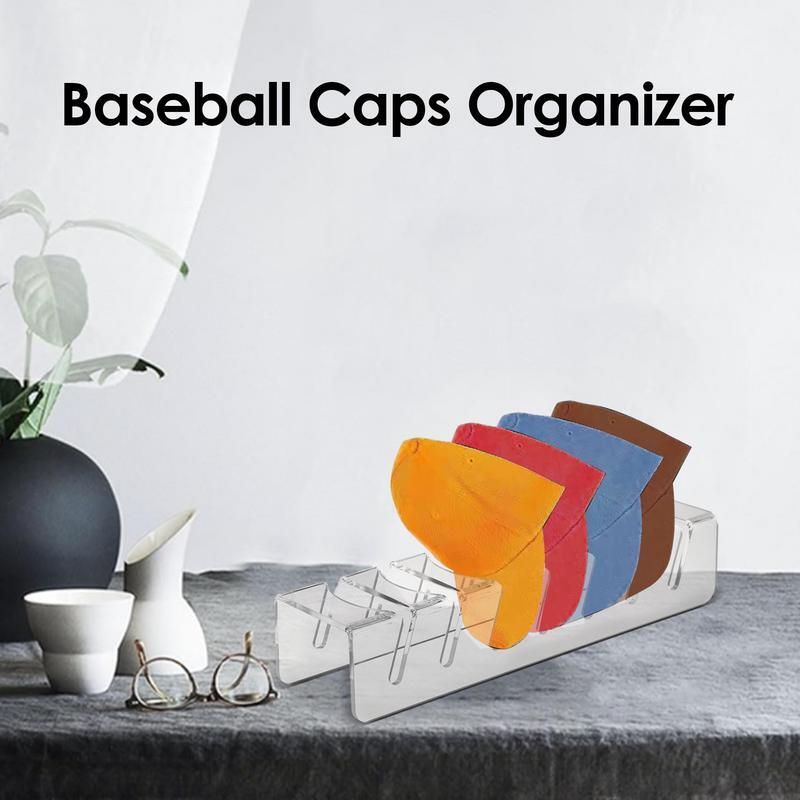 Organizador de acrílico para sombreros, soporte de exhibición de sombreros de béisbol, estante de organización con ranuras curvas para sala de estar, dormitorio, armario