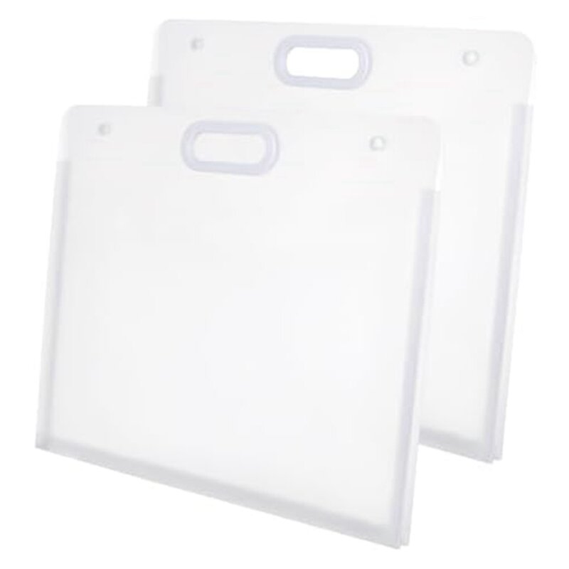 2Pcs Plastic Art Folders Waterproof Folders With Handles For Painting Sketch Photography Art