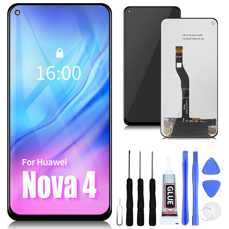 For Huawei Honor View 20 NOVA4 LCD 6.4" Display Touch Screen Digitizer Phone LCD Screen Replacement For NOVA4 HONOR V20