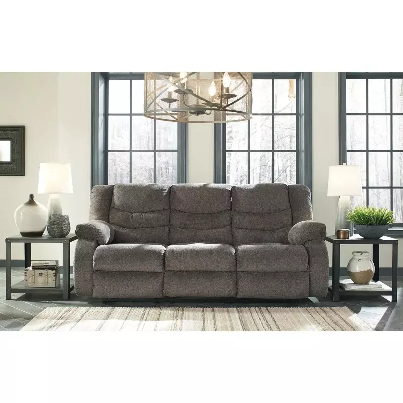Sofá reclinable Manual moderno, diseño de firma de Ashley Tulen, color gris oscuro