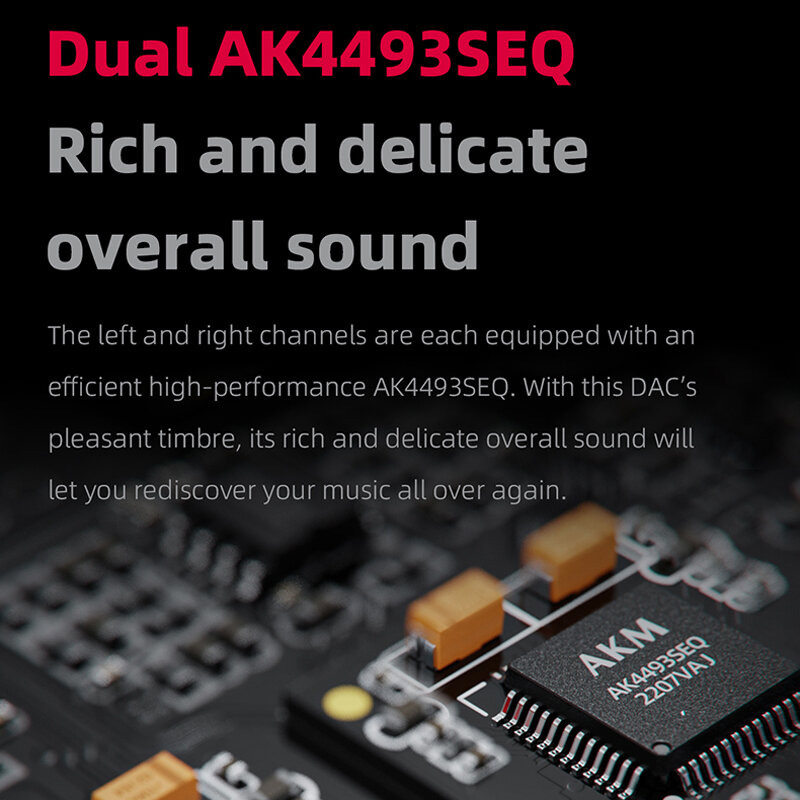 FiiO Headphone DAC HiFi seimbang, penguat AK4493S * 2 XMOS XU208 PCM384kHz DSD256 USB/optik/koaksial/Input RCA