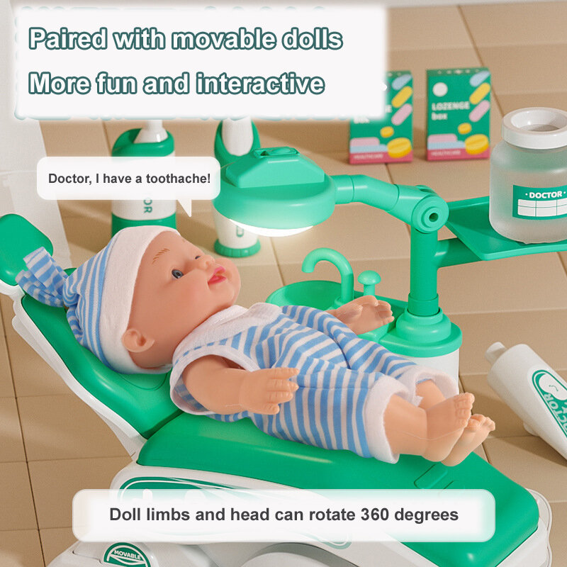 Stomatologiczne wczesna edukacja szczotkowanie zabawki dentysta zestaw dla dzieci symulacja dentysta zestaw do gry zestaw medyczny zabawka do udawania lekarza do odgrywania ról