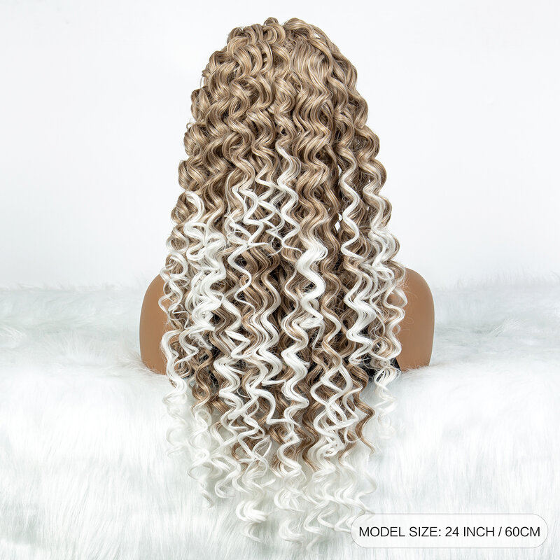 Кружевной передний спиральный вьющийся парик 24 дюйма синтетический градиентный вьющийся парик для женщин