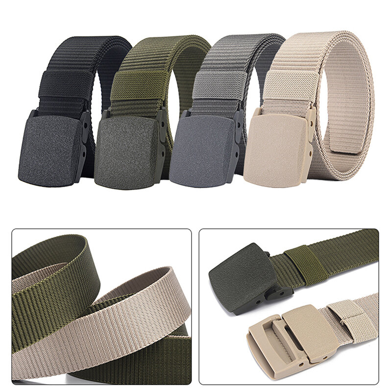 1PC 150cm Automatic Buckle Nylon Male Army Tactical Mens Belt Military Waist Canvas Belts Outdoor Tactical Sports Belt Strap