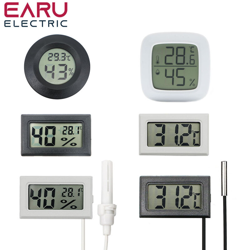 Mini Digital LCD Sensor de Temperatura, Auto Car, Pet, Interior, Conveniente, Medidor de Umidade, Termômetro, Higrômetro, Calibre Termostato