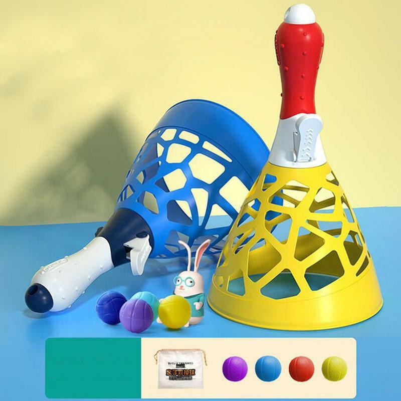 Permainan Tangkap bola mudah dibawa sendok dan lempar permainan, Puzzle interaktif orang tua anak, peluncuran dan menangkap mainan aman