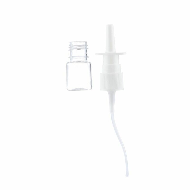 Pulverizador nasal recarregável da bomba do pulverizador do nariz branco, garrafas plásticas vazias, empacotamento médico