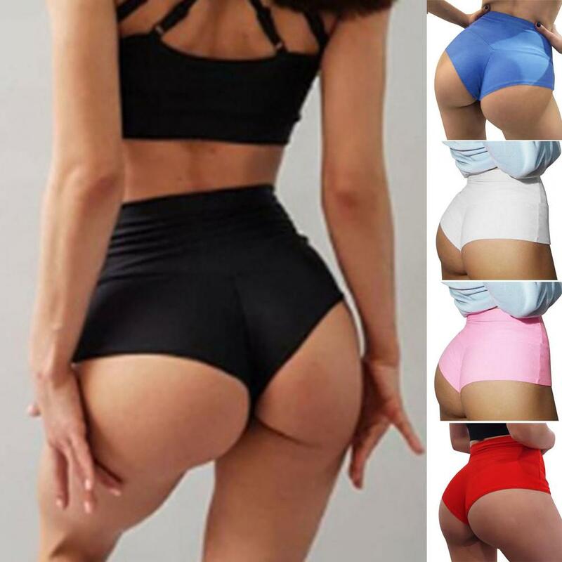 Hot！Woman Shorts Stretchy Breathable Cool Solid Color Booty Shorts for Dancing