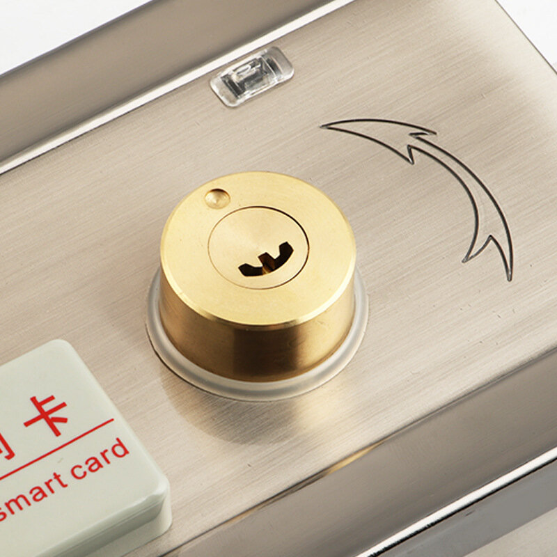 Fuan366 ID 통합 카드 슬와이프 도어 잠금 장치, 홈 도난 방지 도어 잠금 슬와이프 카드 액세스 제어 올인원 기계