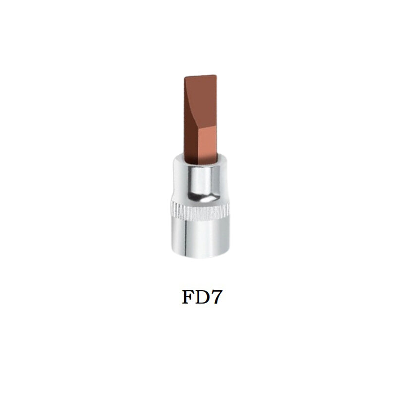 Brocas de destornillador ranuradas FD, herramientas manuales de cabeza de enchufe de accionamiento de 1/4 pulgadas, FD4, FD5.5, FD7, llaves de vaso de acero al cromo vanadio