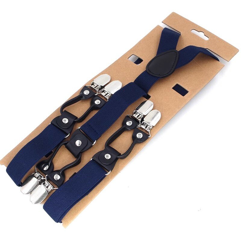 Man's Suspenders Adult Braces Male Vintage adult Suspensorio Trousers Strap Father/Husband's Gift 2.5*120cm Black leather NEW