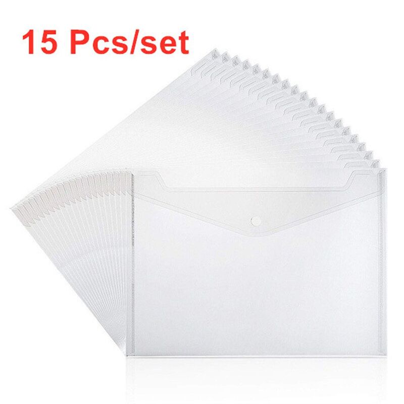 Tas amplop dompet A5/A4 tas dokumen penyimpanan kertas plastik pemegang berkas transparan A5/A4 tas File