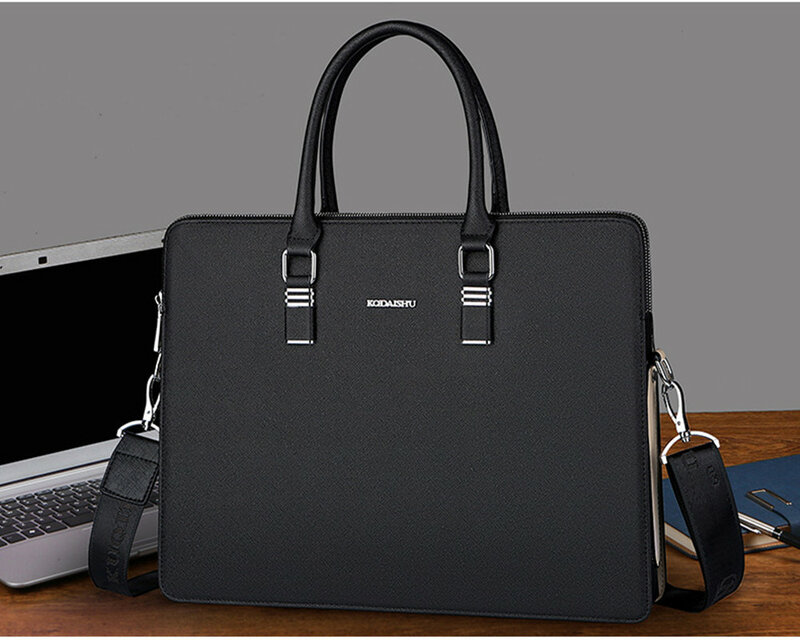 Maleta de bolsos duplos para homens, bolsa masculina de 14 "para laptop, grande capacidade, ombro masculino, bolsa mensageiro para documento