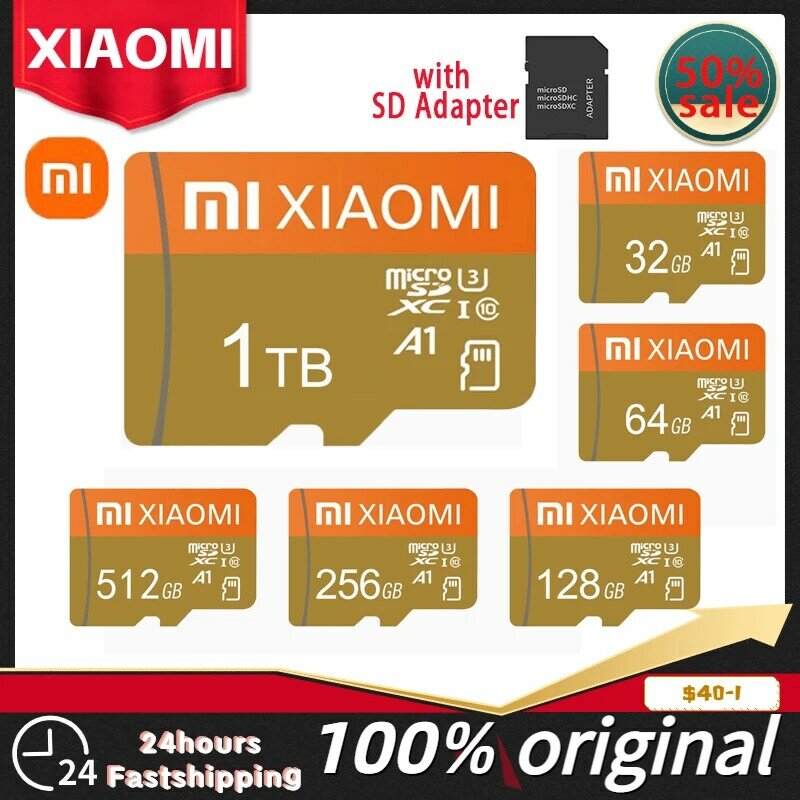 Xiaomi การ์ด Micro TF SD ความเร็วสูง512GB 256GB 128GB 64GB แฟลชการ์ดหน่วยความจำ TF 32GB